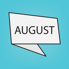 august word on sticker- vector illustration