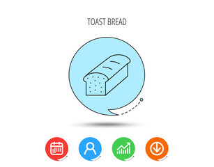 Toast icon. Sliced bread sign.