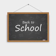 Obraz premium Back to school greeting card with hand written text. Vector.