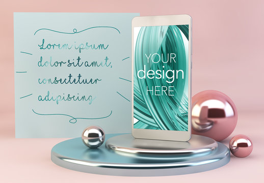 Smartphone and Card Mockup