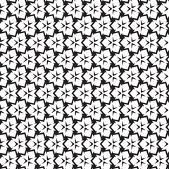 Monochrome Geometric Seamless Pattern. Black and white style pattern. Floral