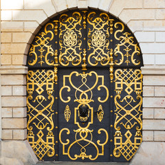 Door with golden ornaments