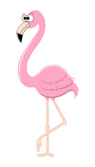 Funny cartoon flamingo.