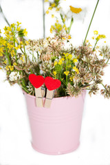A bouquet of wildflowers on a white background. Summer bouquet