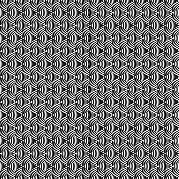 Monochrome Geometric Seamless Pattern. Black and white style pattern background.