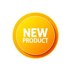 New product circular icon on white background
