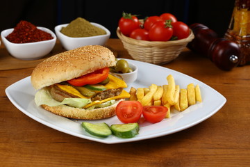 Cheeseburger and French Fries