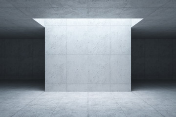 blank concrete space interior, 3d rendering