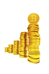 stack of bitcoin coins