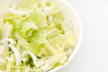 白菜のざく切り（下ごしらえ）