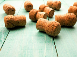 a lot of champagne corks as the background or substrate, for wine
