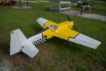 Model plane on the ground - no people
