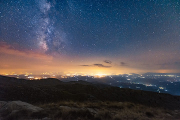 Fototapeta na wymiar The Milky Way Above Acheloos Valley