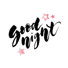 Good Night Lettering Calligraphy Vector Text Phrase typography Type