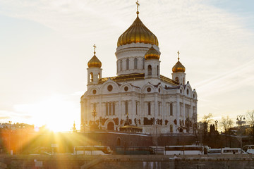 the city of Christ the Savior temple during sunset