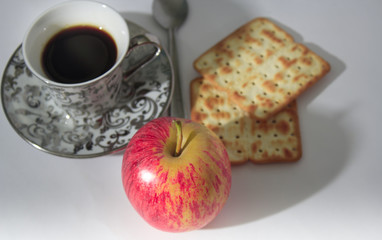 simple coffee at a time of the day, top view