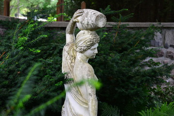 Statuette in garden