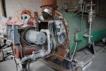 Boiler for cooking sheep meat in a factory in Puerto Bories
