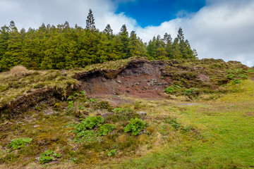 Canario lagoon. Amazing landscape in the Azores islands in Portugal. Sao Miguel Island is a great holiday destination and great tourist attraction.