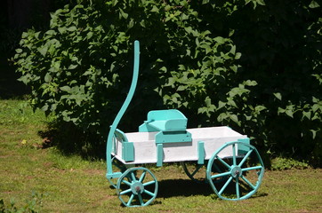 A colorful wooden wagon