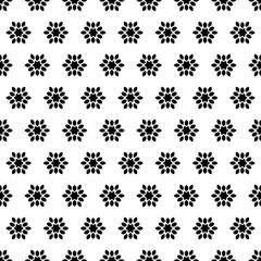 Black and white seamless pattern. Modern stylish texture. Repeating geometric tiles. Floral