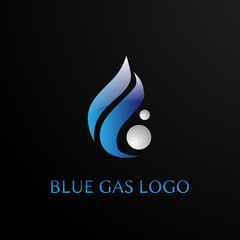 blue gas logo concept for gas and oil logo company. blue gas is symbol spirit and live. vector logo, symbol, sign, or mark design illustration