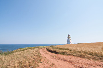 Obraz premium Lighthouse at Cape Tryon Prince Edward Island, Canada
