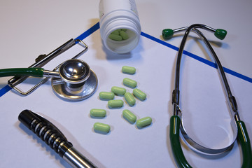 Concept medical treatment for diabetes and High blood pressure, blood pressure monitor And measure...