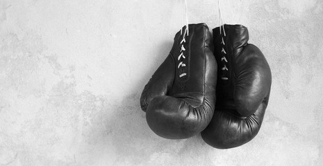 Hanging Boxing gloves horizontal view