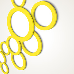 Design Template - Abstract Yellow Background With Circles. 3D Geometrical Design
