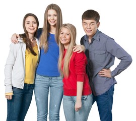 Obraz premium Group of young students together