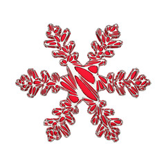 Bright elegant snowflake isolated on white background. Christmas festive element in jewelry openwork style. 3d render.