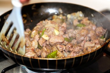 Cooking lamb meat