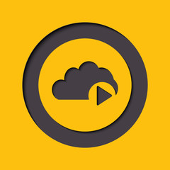 Cloud Media icon in flat style