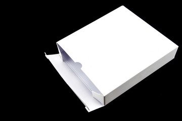 white box isolated on black background