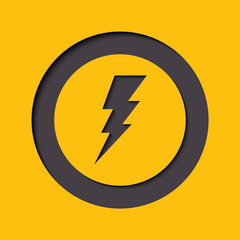 Flat lightning bolt icon