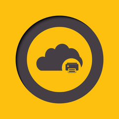 Cloud Print icon in flat style