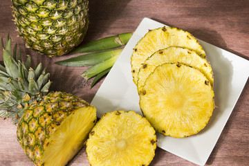 Fototapeta na wymiar Tropical fruit pineapple from South America