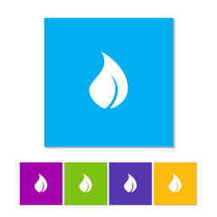 Flame icon in flat style. Orange, purple, magenta, violet, yellow, green and blue color buttons