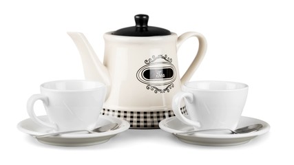 Teapot with Cups of Tea