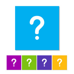 Question mark sign icon, illustration. Flat design style. Orange, purple, magenta, violet, yellow, green and blue color buttons