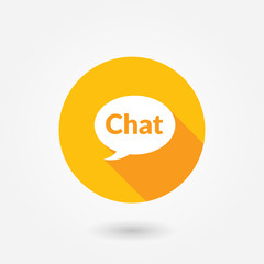 A concept graphic chat bubble with the word 
