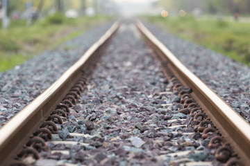 Naklejka premium railway rush forward selected focus