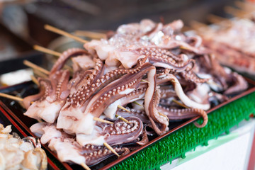 Raw octopus, Japanese street food