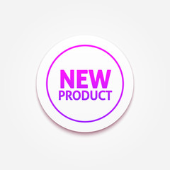 New product circular icon on white background