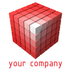 Obraz premium 3d style vector logo design with cubes.