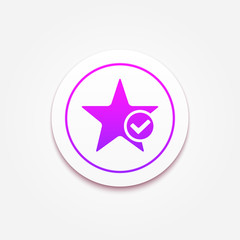 Star favorite sign web icon with tick sign. illustration design element