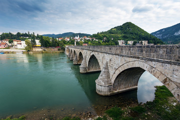 The Ottoman Mehmed Pasa Sokolovic Bridge in Visegrad, Bosnia Herzegovina.