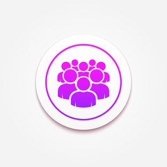 Illustration of crowd of people - icon silhouettes. Social icon