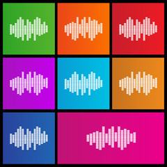 Music soundwave | Music bars icon. illustration. Equalizer button. Metro style